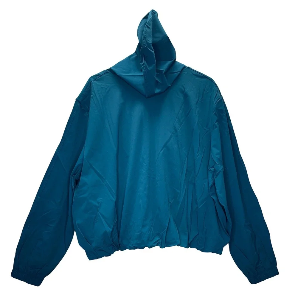 Fabletics NWT All Day Jacket Green Abyss‎ Lightweight Hooded Zip Front Women XL